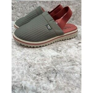 L.L. Bean Kids' Airlight Light Green Orange Slippers Elastic Strap Size 1-2 New